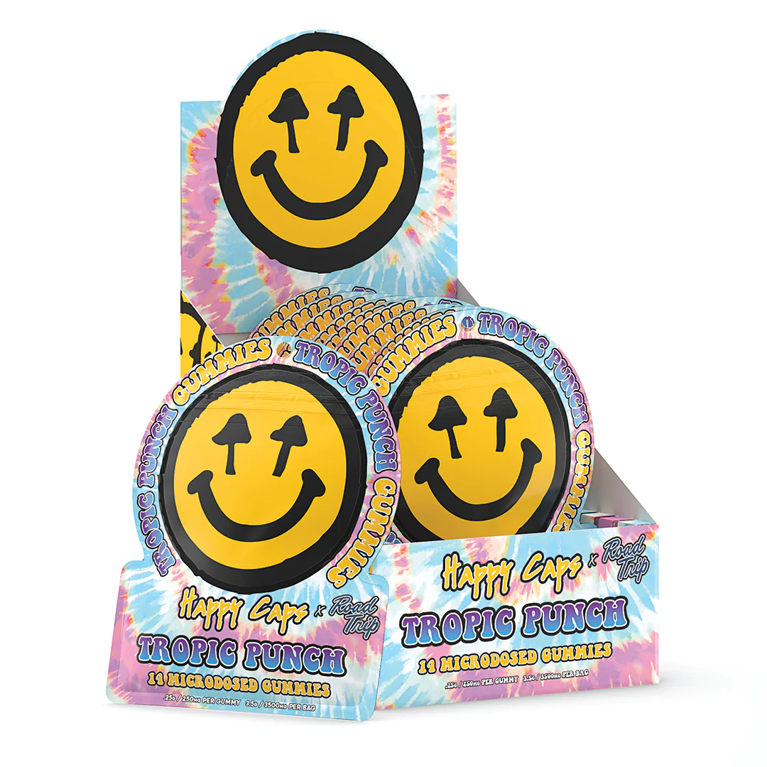 Happy Caps® x Road Trip - MICRODOSED Gummies + Functional Mushrooms - Tropic Punch - Image 3