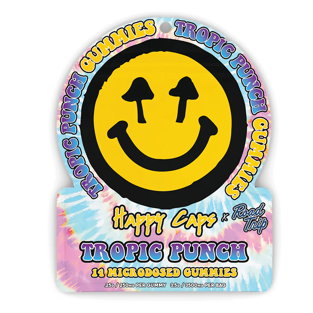 Happy Caps® x Road Trip - MICRODOSED Gummies + Functional Mushrooms - Tropic Punch - Image 4