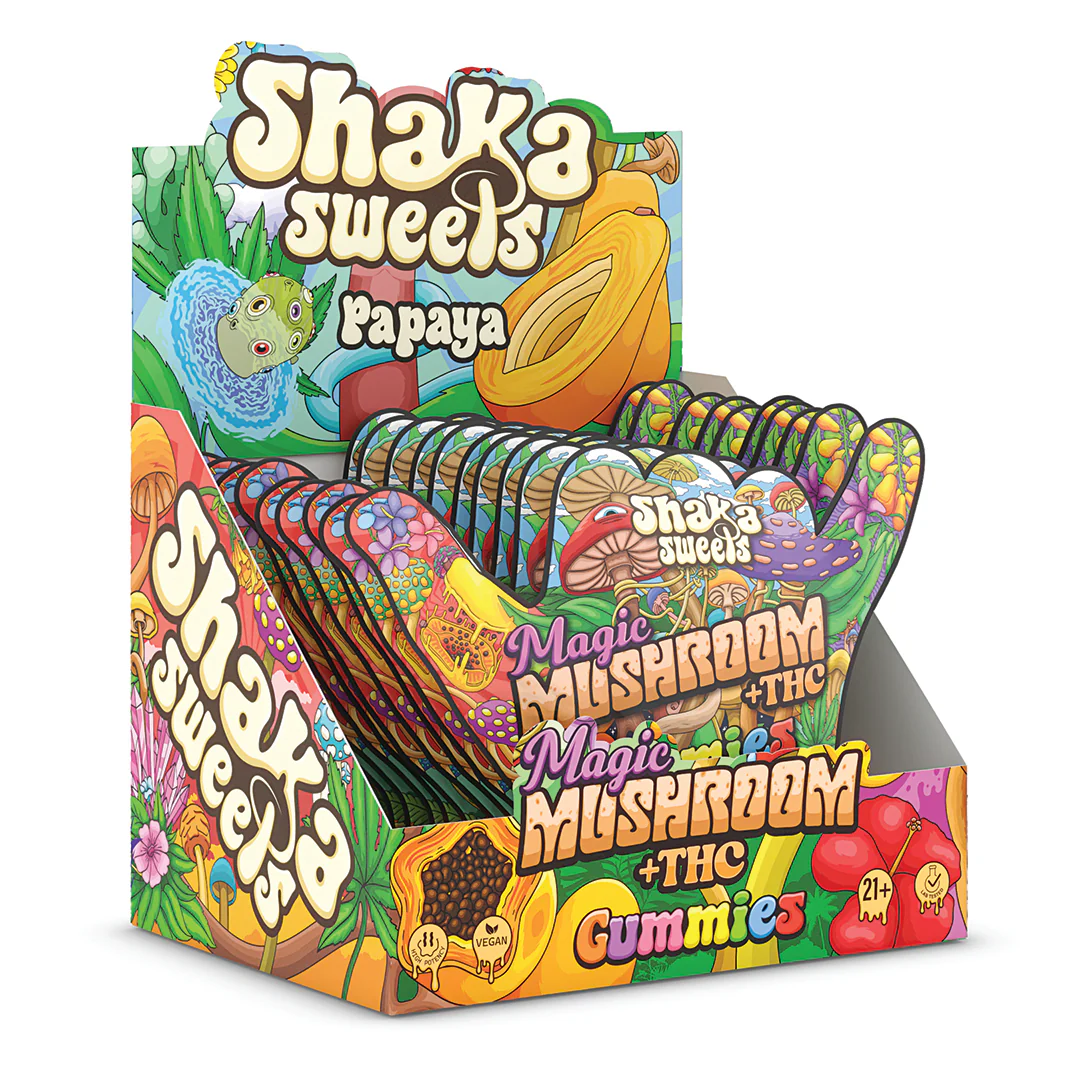 Shaka Sweets Mushroom + THC Gummies | Papaya Flavor - Image 3