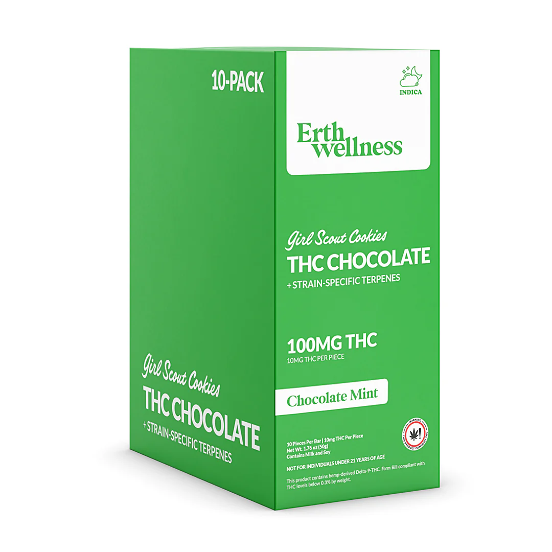 Δ9 THC Chocolate Bar – Girl Scout Cookies (Indica) | Strain Specific | Chocolate Mint (100mg) - Image 3