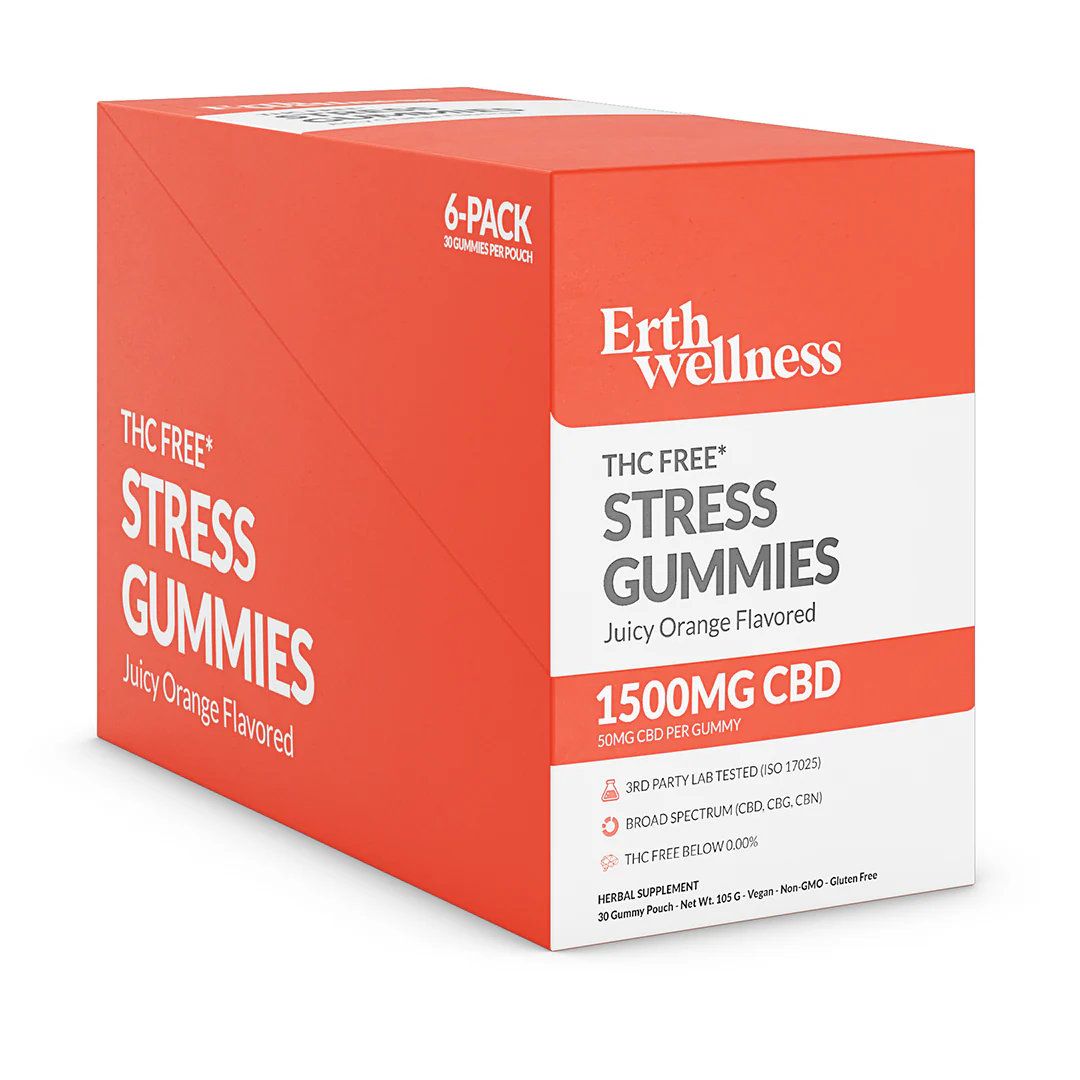 THC-Free STRESS Gummies - Juicy Orange (1500 mg CBD Total) - Image 3