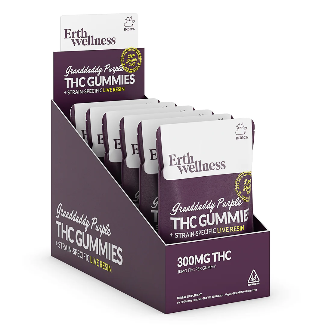 Δ9 THC Gummies – Granddaddy Purple (Indica) | Live Resin | Grape Berry (300mg) - Image 4